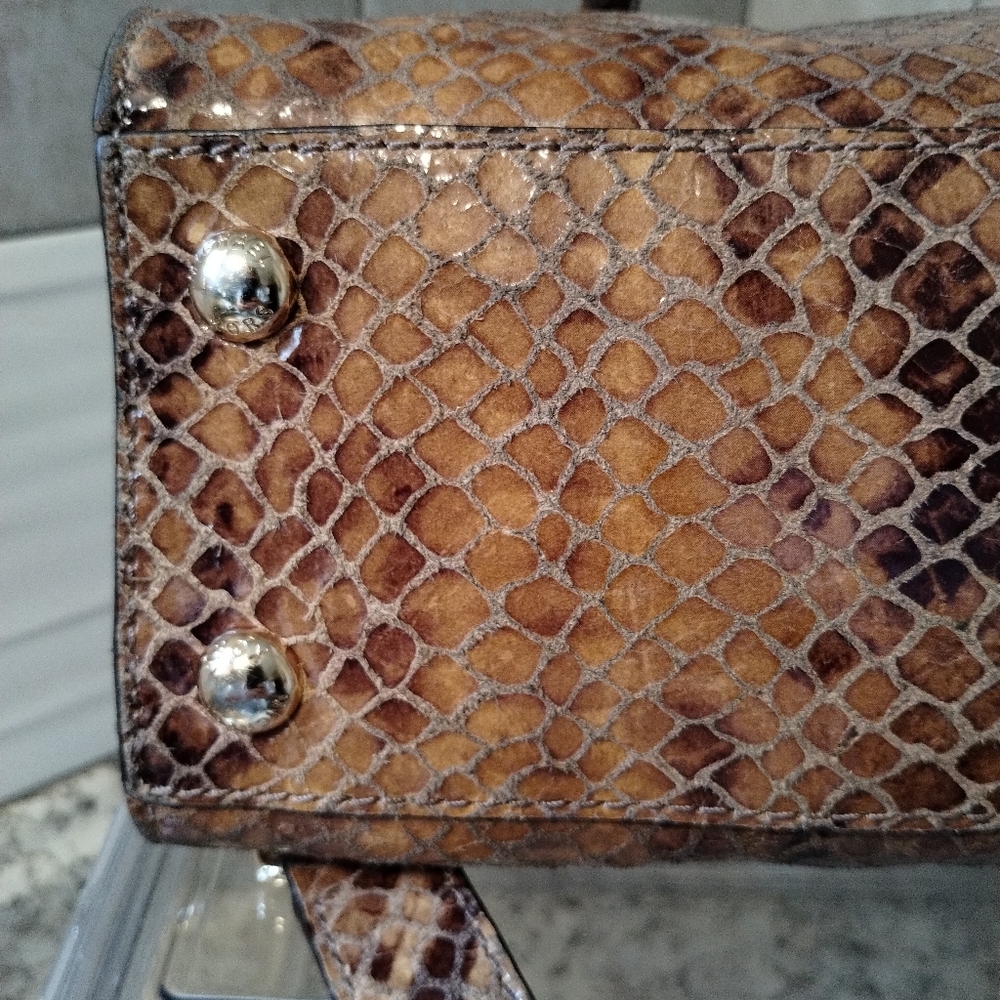 Michael Kors Hamilton Leather Python Print Satche… - image 9